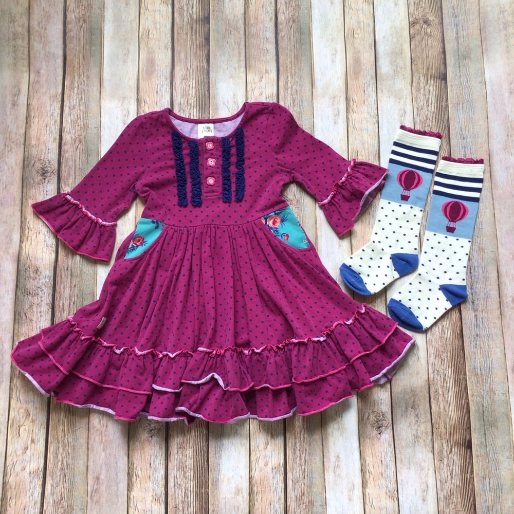 Wildflowers Pretty in Plum Dress and NEW Socks